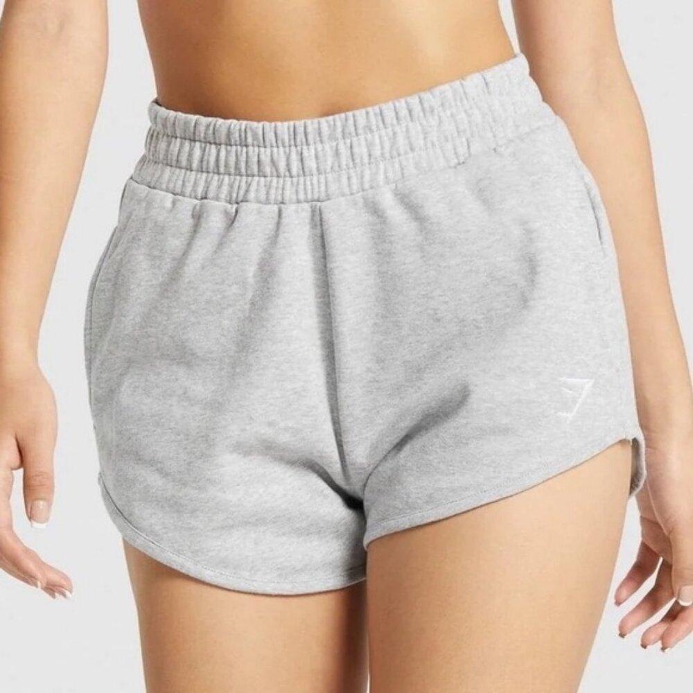Gymshark XS Training Sweat Shorts Gray High Rise
